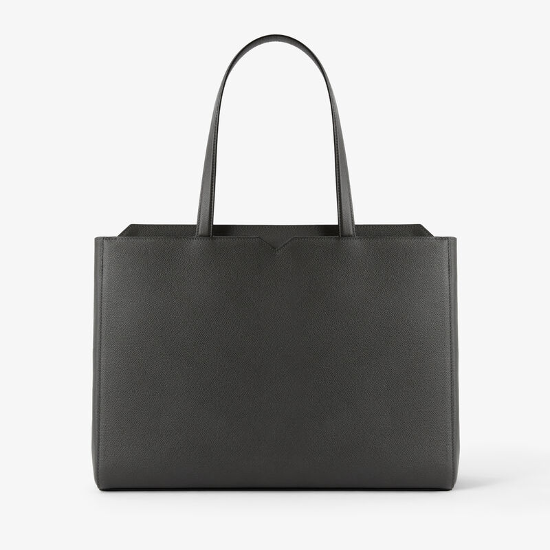 V-line Horizontal Shopping Bag - Smokey Grey - Millepunte calf leather - Valextra - 5
