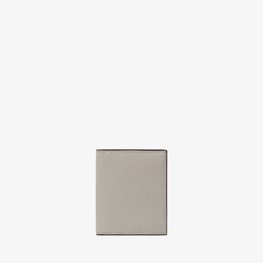 Compact Wallet 3 CC with Coin Purse - Ash Grey - Vitello VS - Valextra - 1