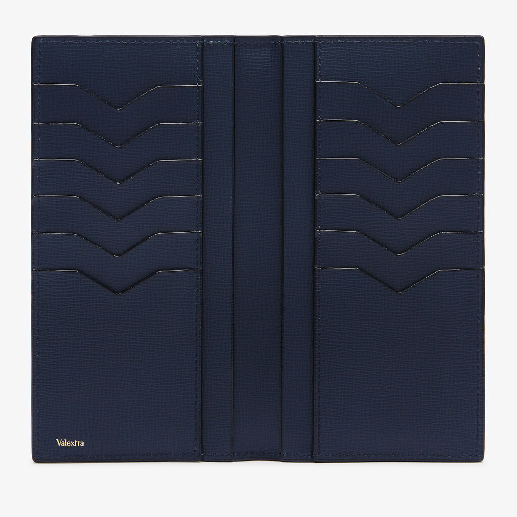 Portafoglio Verticale Bifold 12 Carte Di Credito - Blu Scuro - Cuoio VL - Valextra - 4