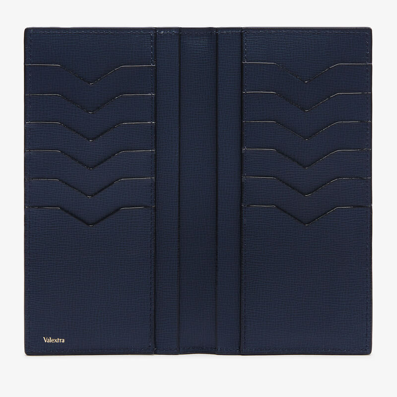 Vertical Wallet 12Cc - Dark Blue - Pavè calf leather - Valextra - 4