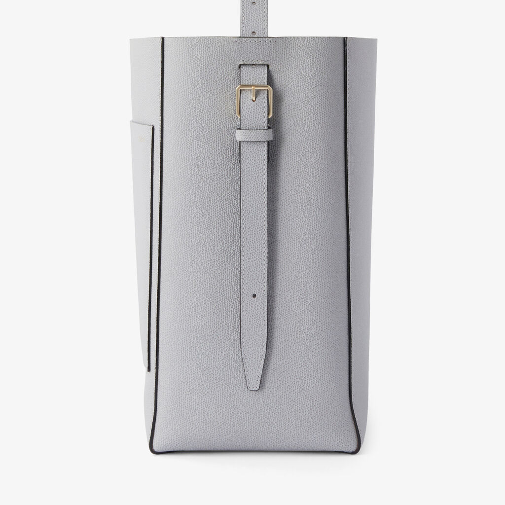 Soft Bucket Medium Bag - Stone Grey - Vitello VS - Valextra - 3