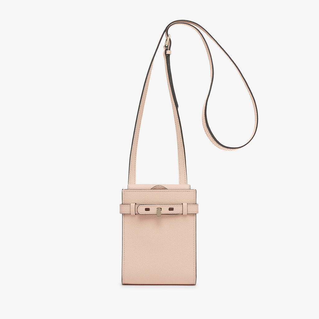 Brera B-Tracollina Slim Crossbody Micro Bag - Bonne Mine Pink - Vitello VS - Valextra - 1