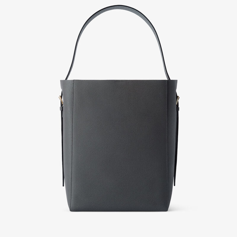 Soft Bucket Medium Bag - Smokey Grey - Millepunte calf leather - Valextra - 5