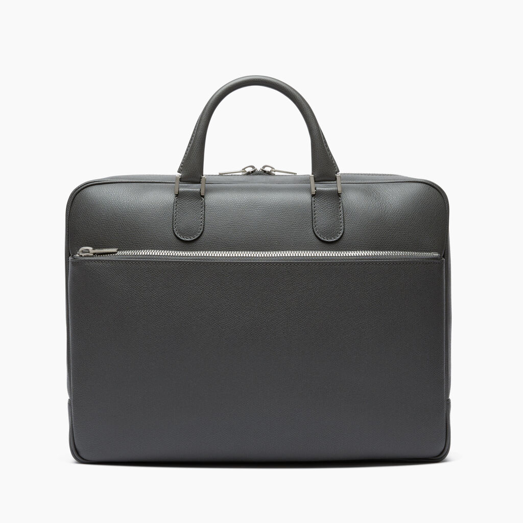 Avietta Briefcase with Zip 24h - Smokey Grey - Vitello VS - Valextra - 7