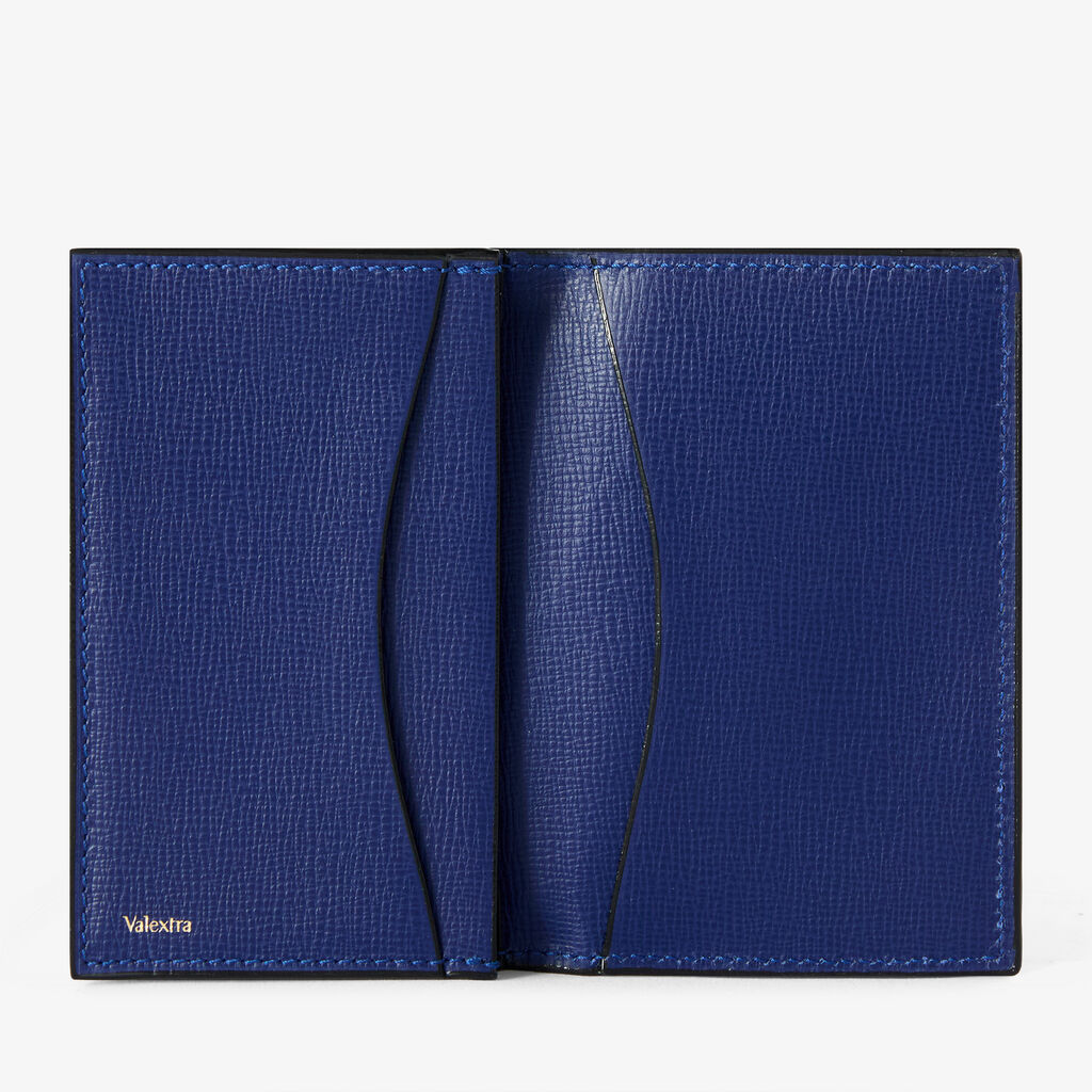 Card Case Onda - Royal Blue - Pavè calf leather - Valextra - 5