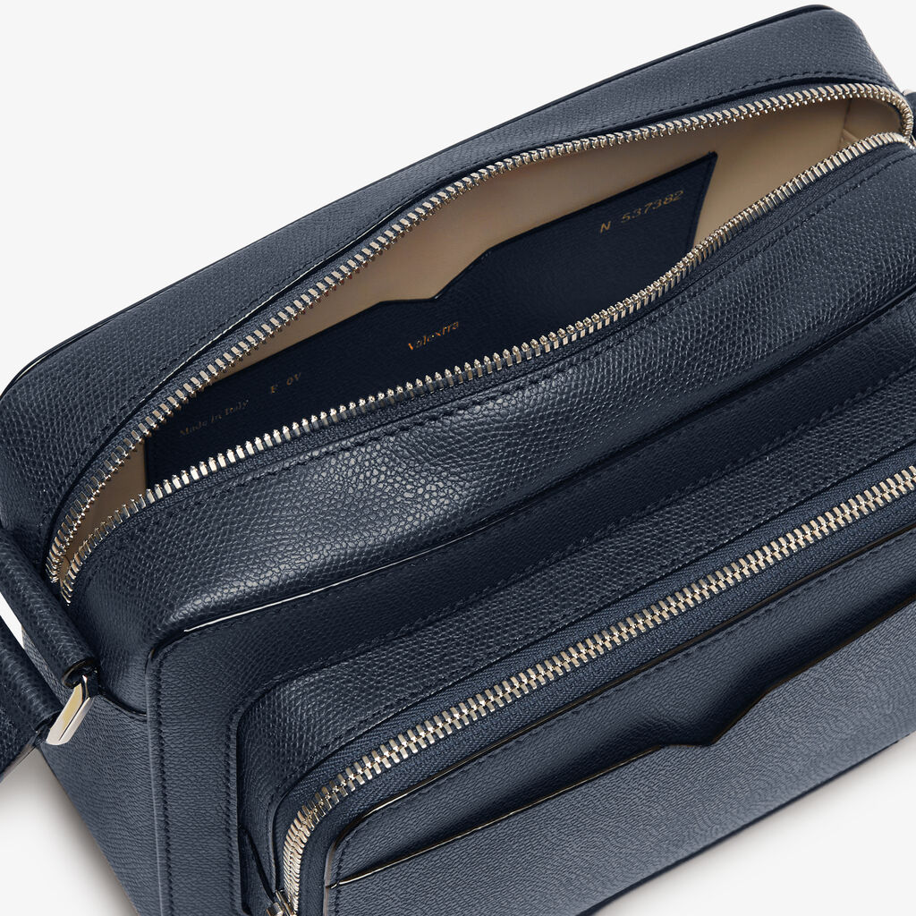 V-Line Reporter Bag - Dark Blue - Vitello VS - Valextra - 3