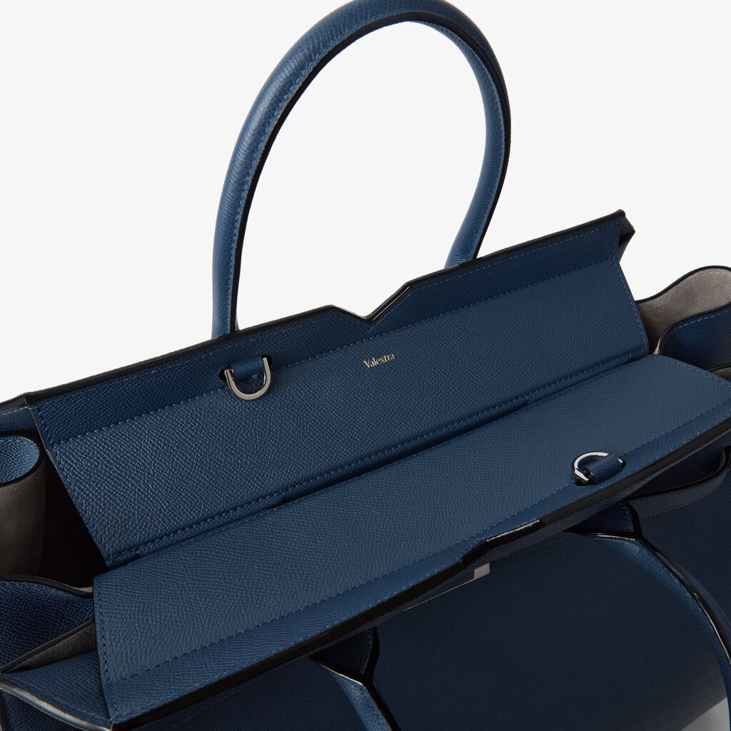 Milano Two Handles Large Bag - Sapphire Blue - Millepunte Soft calf leather - Valextra - 2