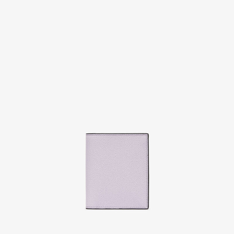 Compact Wallet 3 CC with Coin Purse - Wisteria Pink - Millepunte calf leather - Valextra - 1