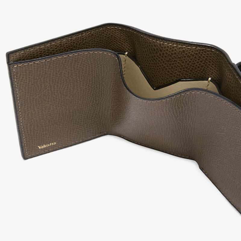 Small Wallet With Coin Holder - Brown Clay - Millepunte calf leather - Valextra - 3
