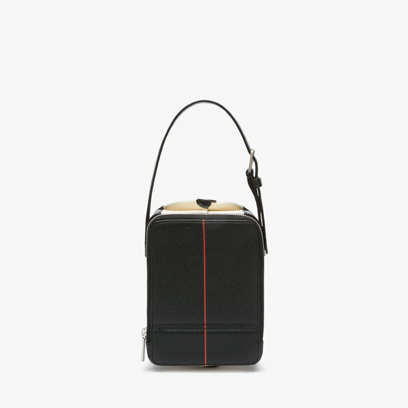 Tric Trac Intarsia Balance Bag - Pergamena White/Black/Crimson Red - Millepunte calf leather - Valextra - 2