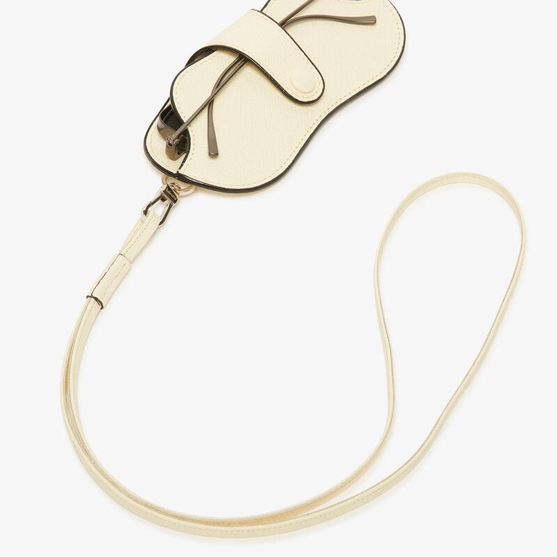 Glasses Case with Lanyard - Pergamena White - Millepunte calf leather - Valextra - 3