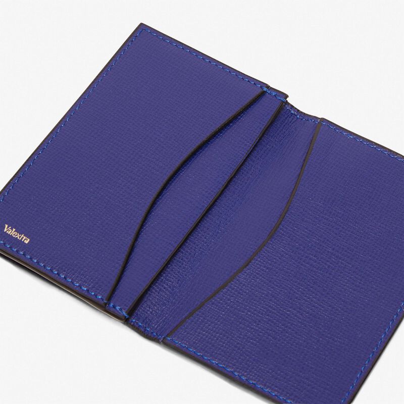 Card Case Onda - Royal Blue - Pavè calf leather - Valextra - 2