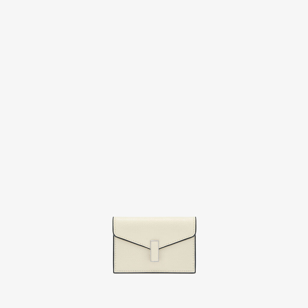 Iside Card Holder - Pergamena White - Millepunte calf leather - Valextra - 1