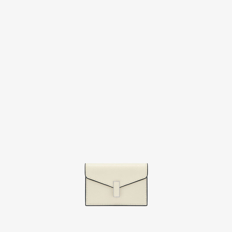 Iside Card Holder - Pergamena White - Millepunte calf leather - Valextra - 1