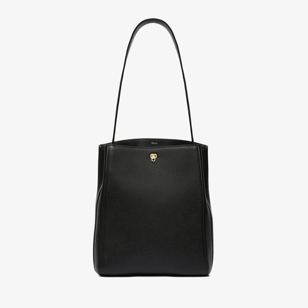 Valextra Borsa a spalla Media in Pelle Nera | Valextra Brera