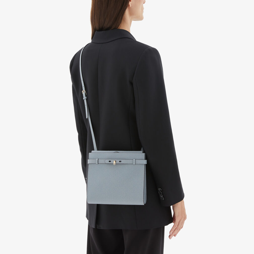 Borsa a tracolla Brera B-tracollina - Blu Niagara - Vitello VS - Valextra - 2
