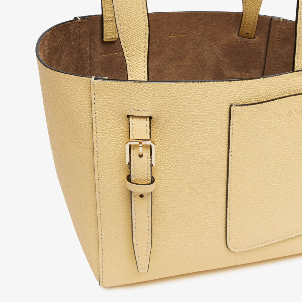 Soft Bucket Micro Bag - Cream Yellow - Vitello VS - Valextra - 4