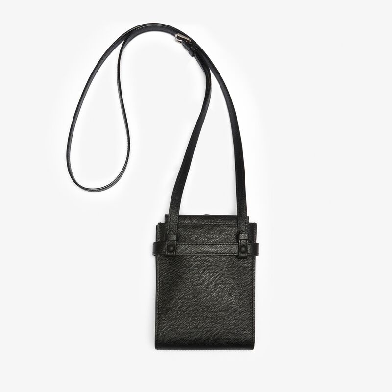 Brera B-Tracollina slim Crossbody micro bag - Black - Millepunte calf leather - Valextra - 6