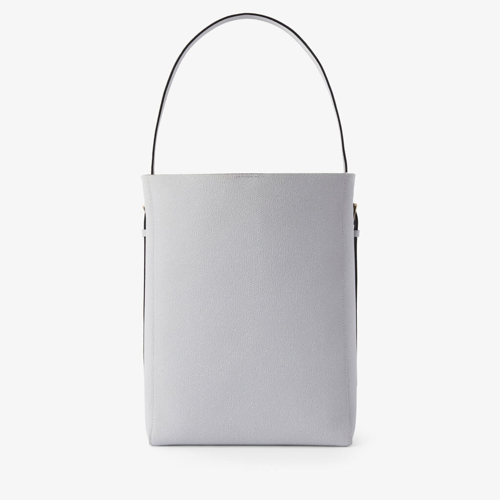 Soft Bucket Medium Bag - Stone Grey - Vitello VS - Valextra - 5