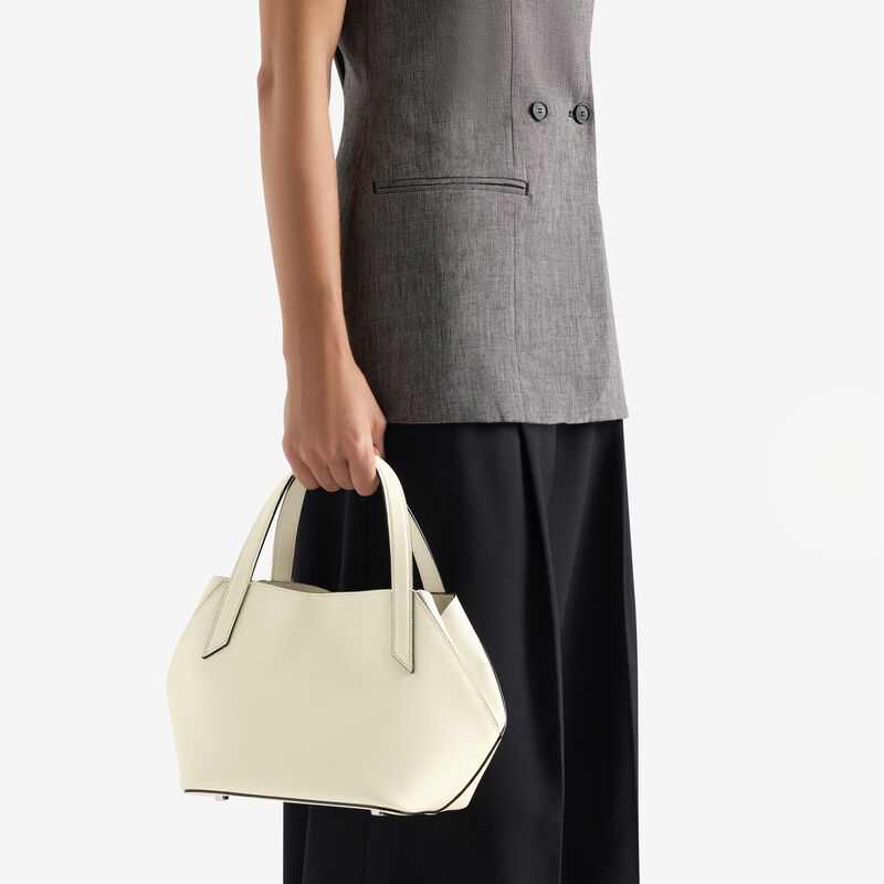 Gio Two Handles Bag - Pergamena White - Millepunte Soft calf leather - Valextra - 2