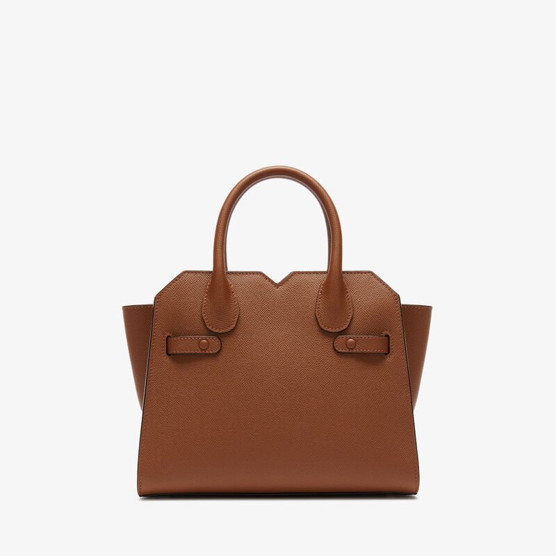 Milano Two Handles Mini Bag - Chocolate Brown - Millepunte Soft calf leather - Valextra - 6
