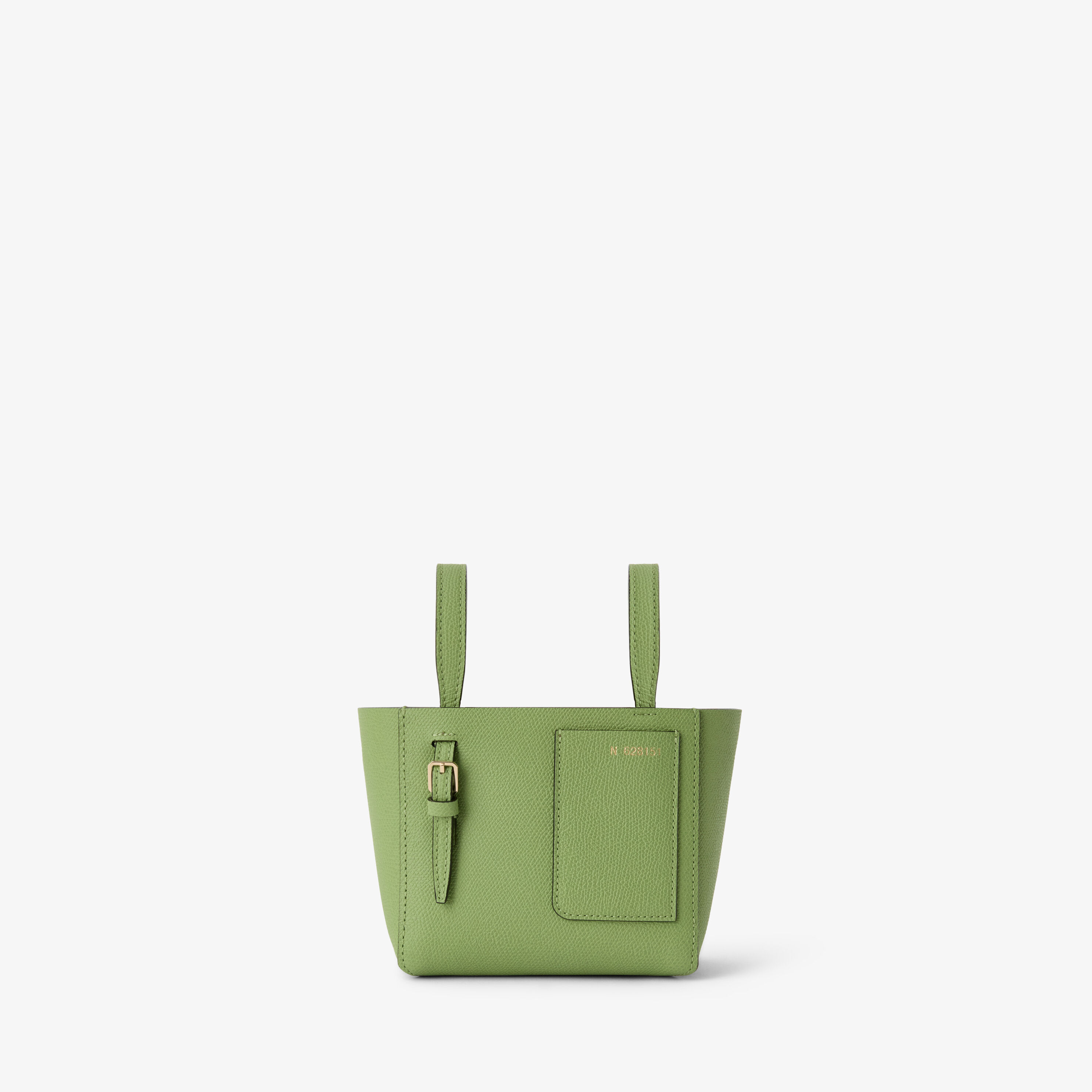 Women's Aloe Green Luxury Leather Bucket Nano Bag | Valextra Soft