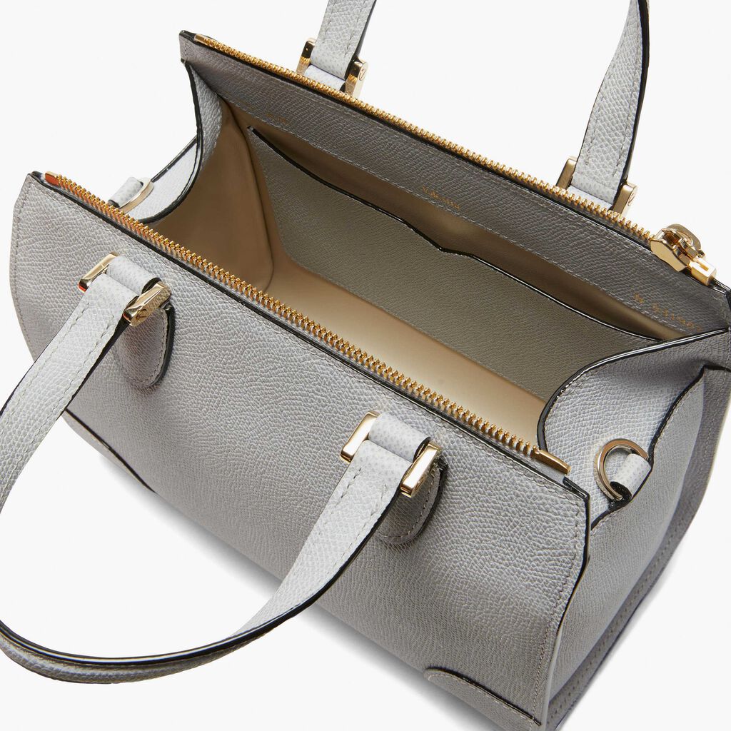 Babila Boston Mini Bag - Stone Grey - Vitello VS - Valextra - 4