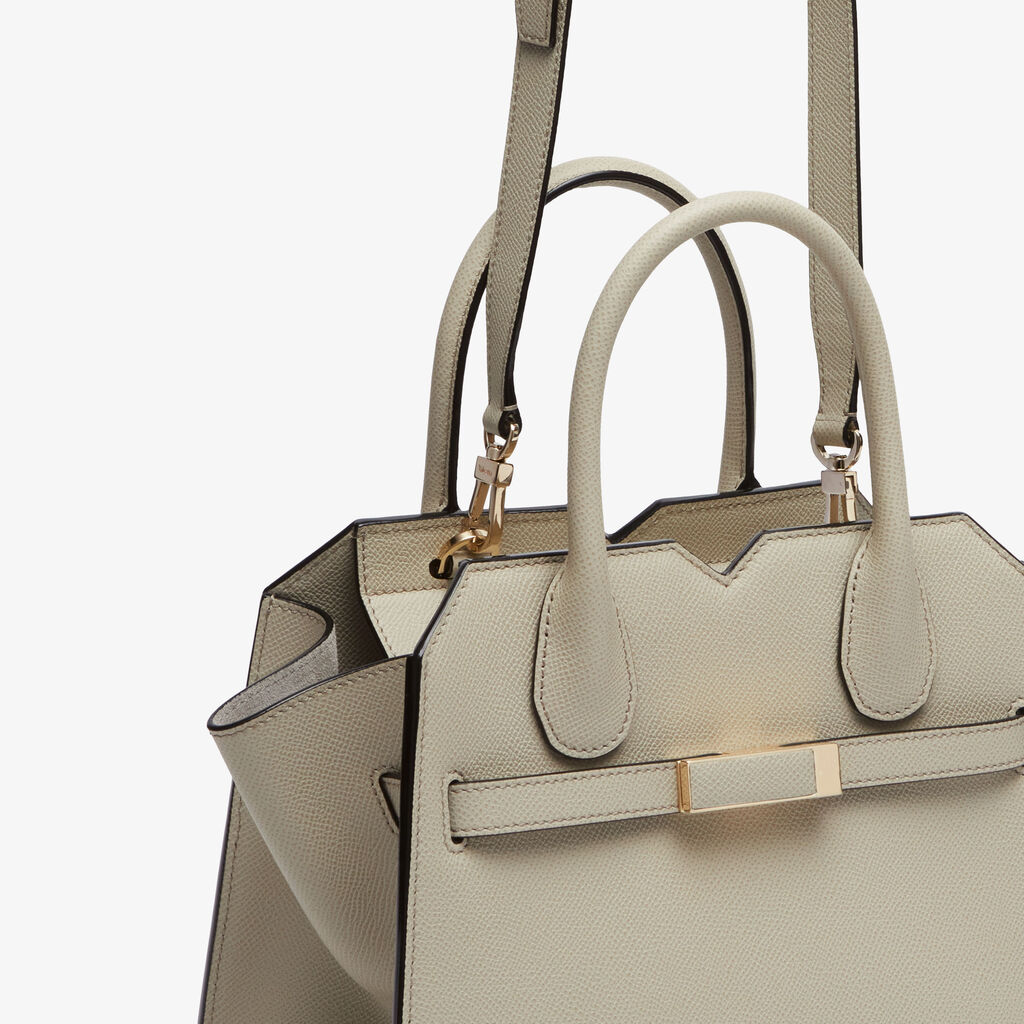 Milano Two Handles Mini Bag - Linen Grey - Vitello Millepunte Soft - Valextra - 5