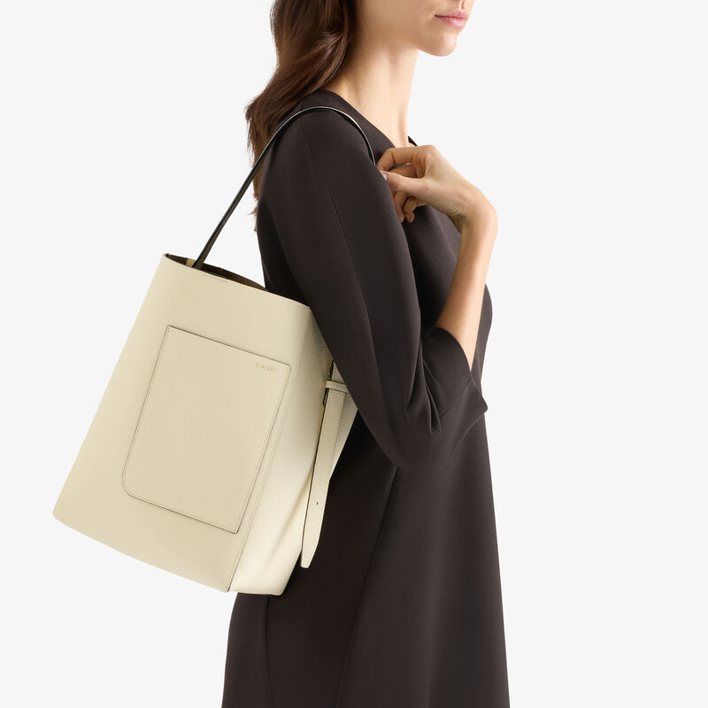 Soft Bucket Medium Bag - Pergamena White - Millepunte calf leather - Valextra - 2