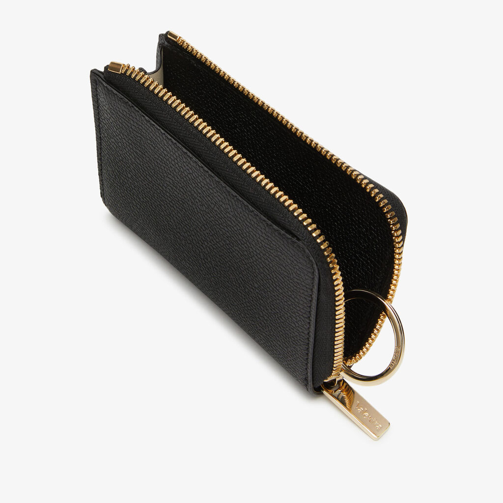 Key Holder Zip Around - Black - Vitello VS - Valextra - 2
