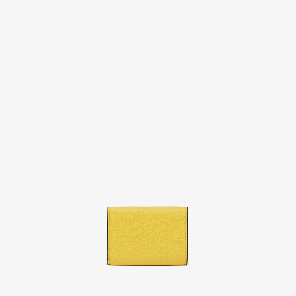 Small Wallet With Coin Holder - Yellow - Vitello VS - Valextra - 4