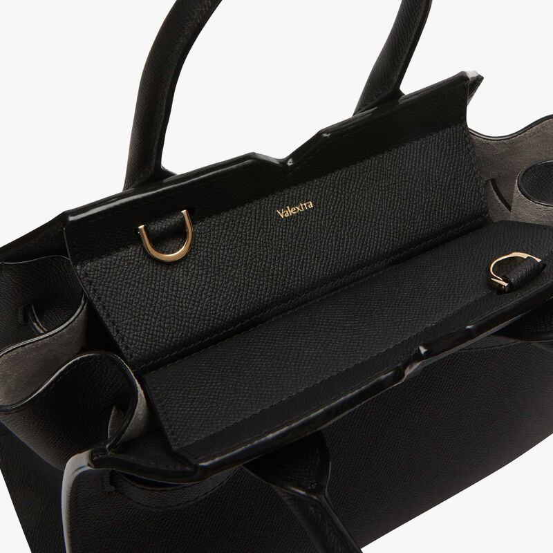 Milano Two Handles Mini Bag - Black - Millepunte Soft calf leather - Valextra - 4