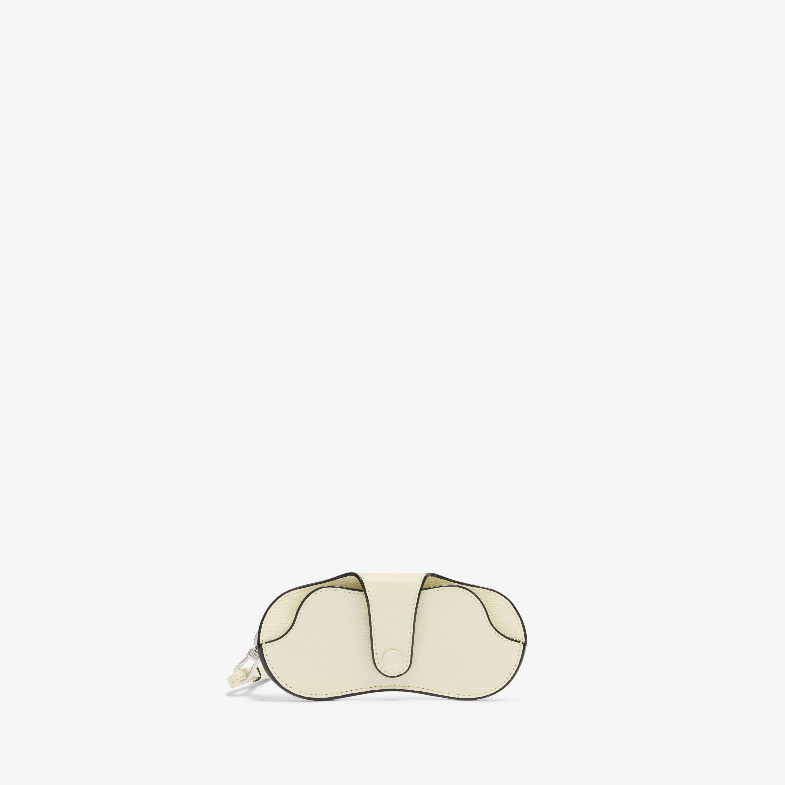 Cream White Leather Luxury Glasses Case with Lanyard | Valextra