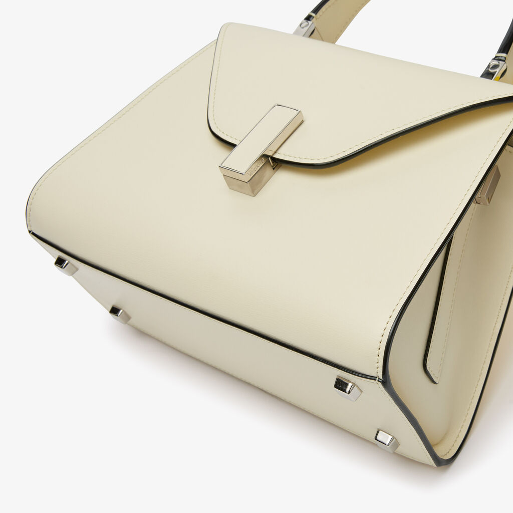 Iside Palmellato Top Handle Mini Bag - Pergamena White - Vitello Palmellato - Valextra - 5