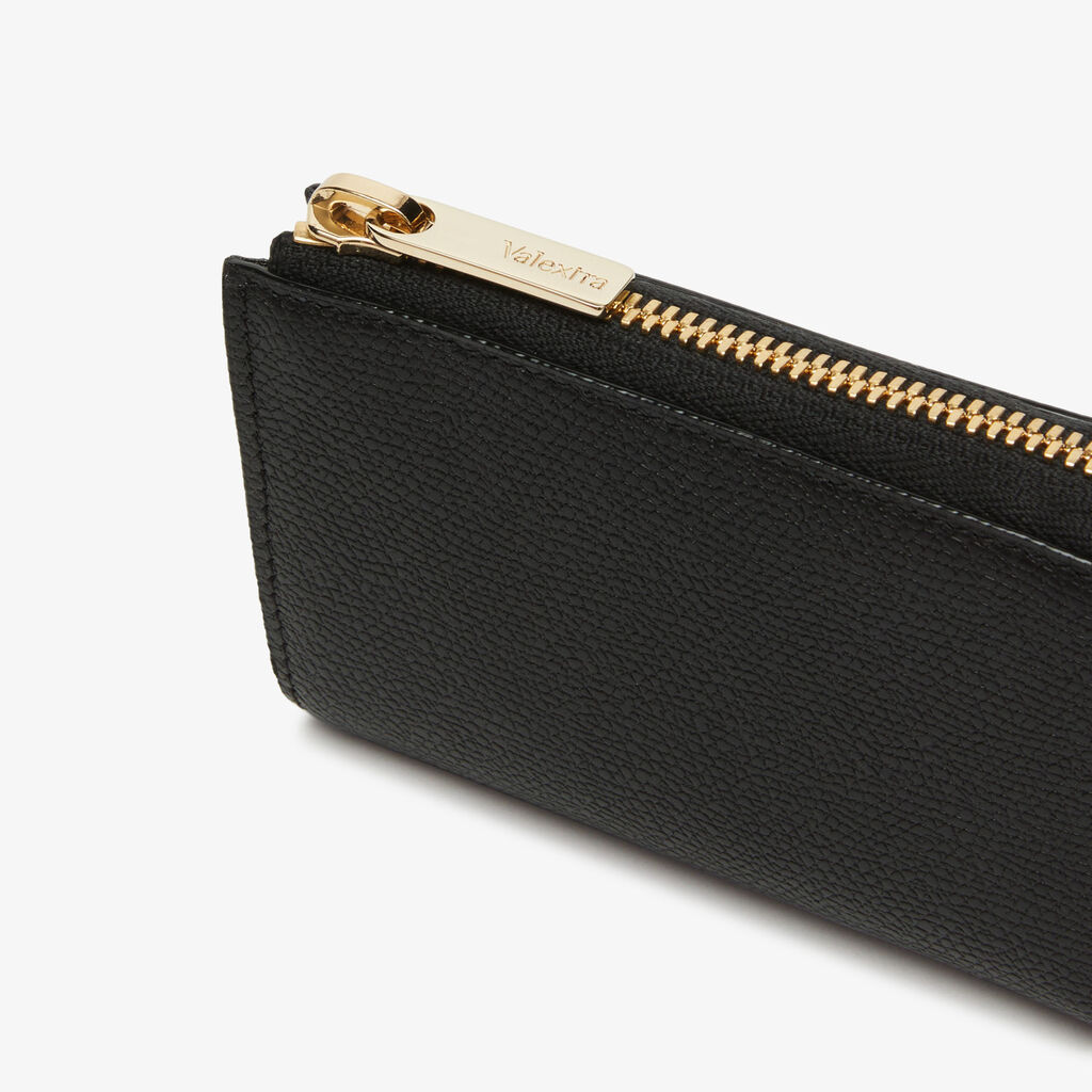 Key Holder Zip Around - Black - Vitello VS - Valextra - 3