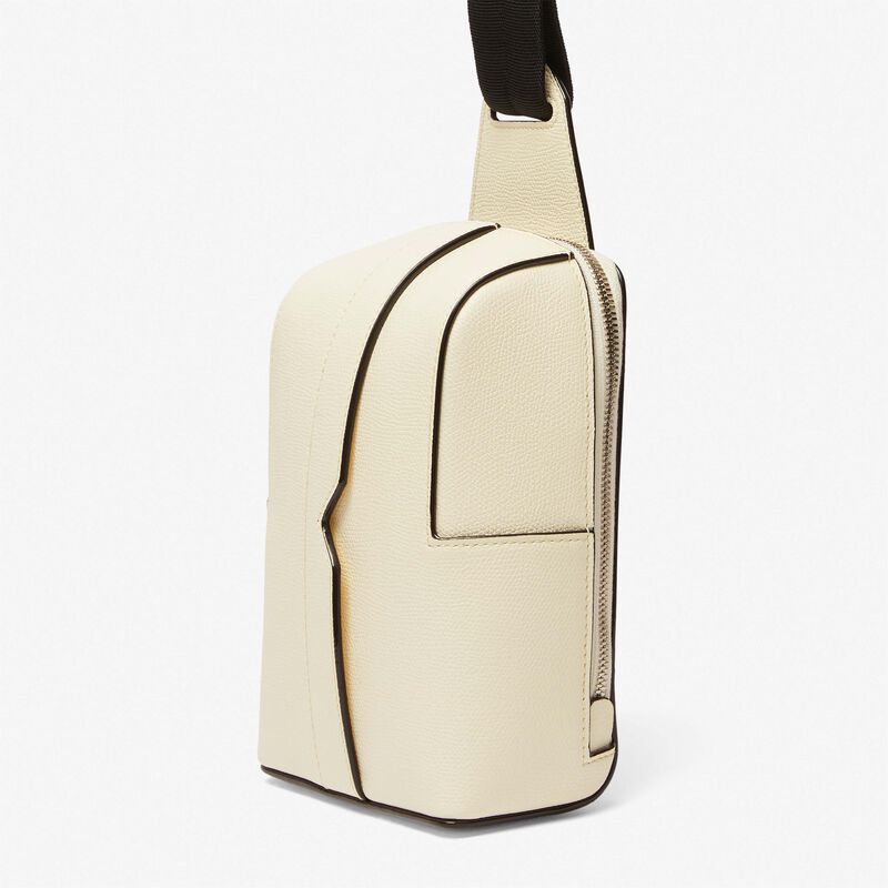V-Line One Shoulder Mini Backpack - Pergamena White - Millepunte calf leather - Valextra - 3