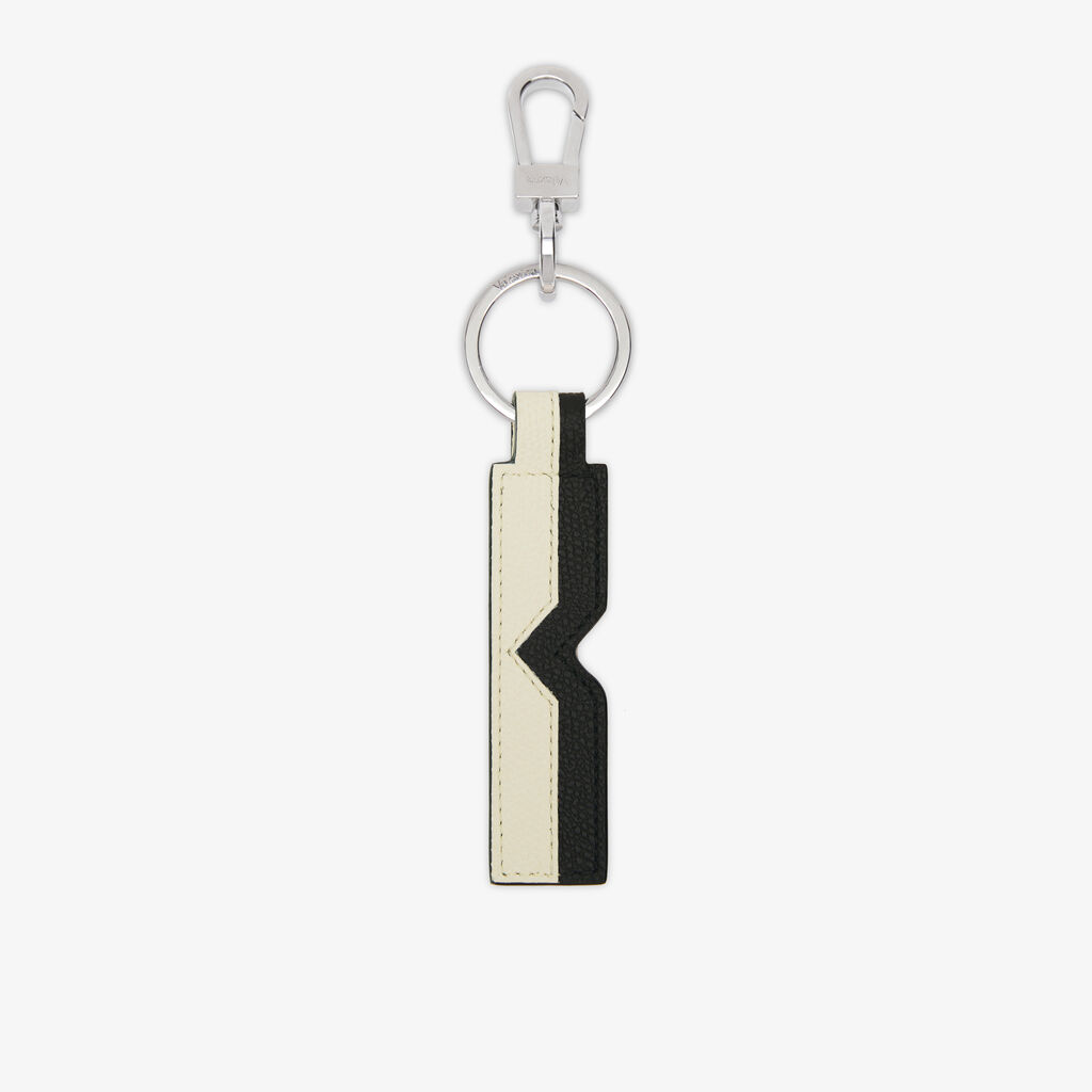 Key Holder Intarsia V-line - Pergamena White/Black - Vitello VS-Intarsio Sottoposto a V - Valextra - 1