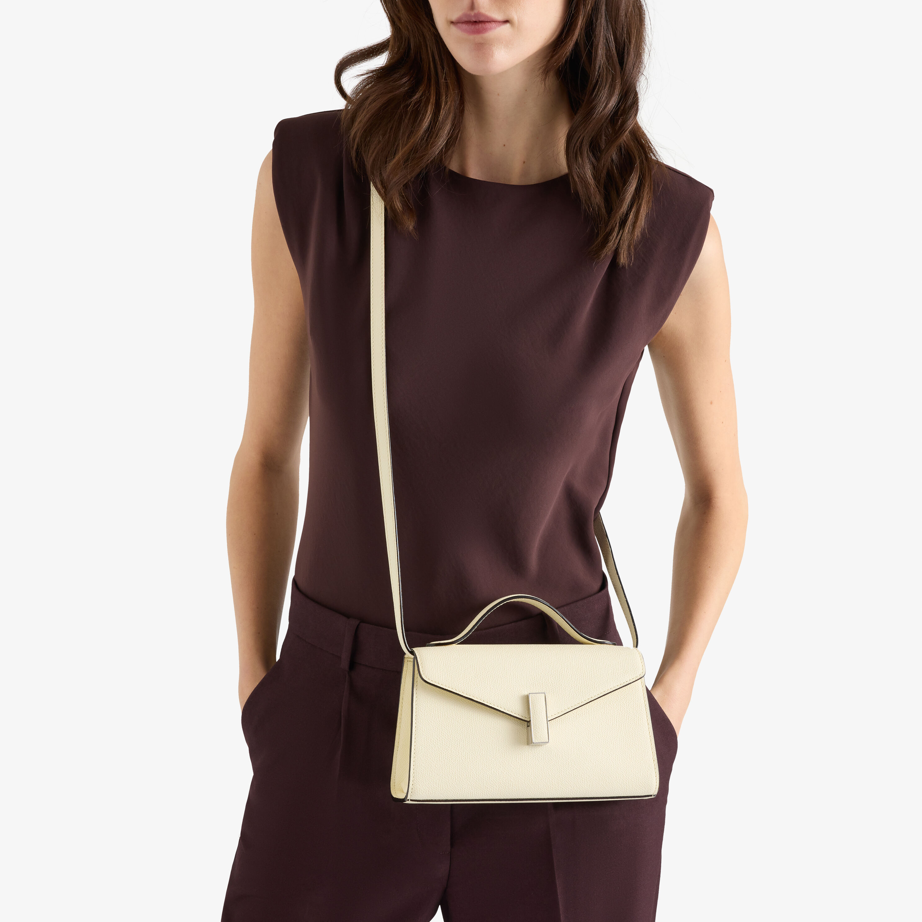 ✨インフェルノX21パック✨ Women's White Luxury Leather Iside Tìn Top Handle Bag | Valextra