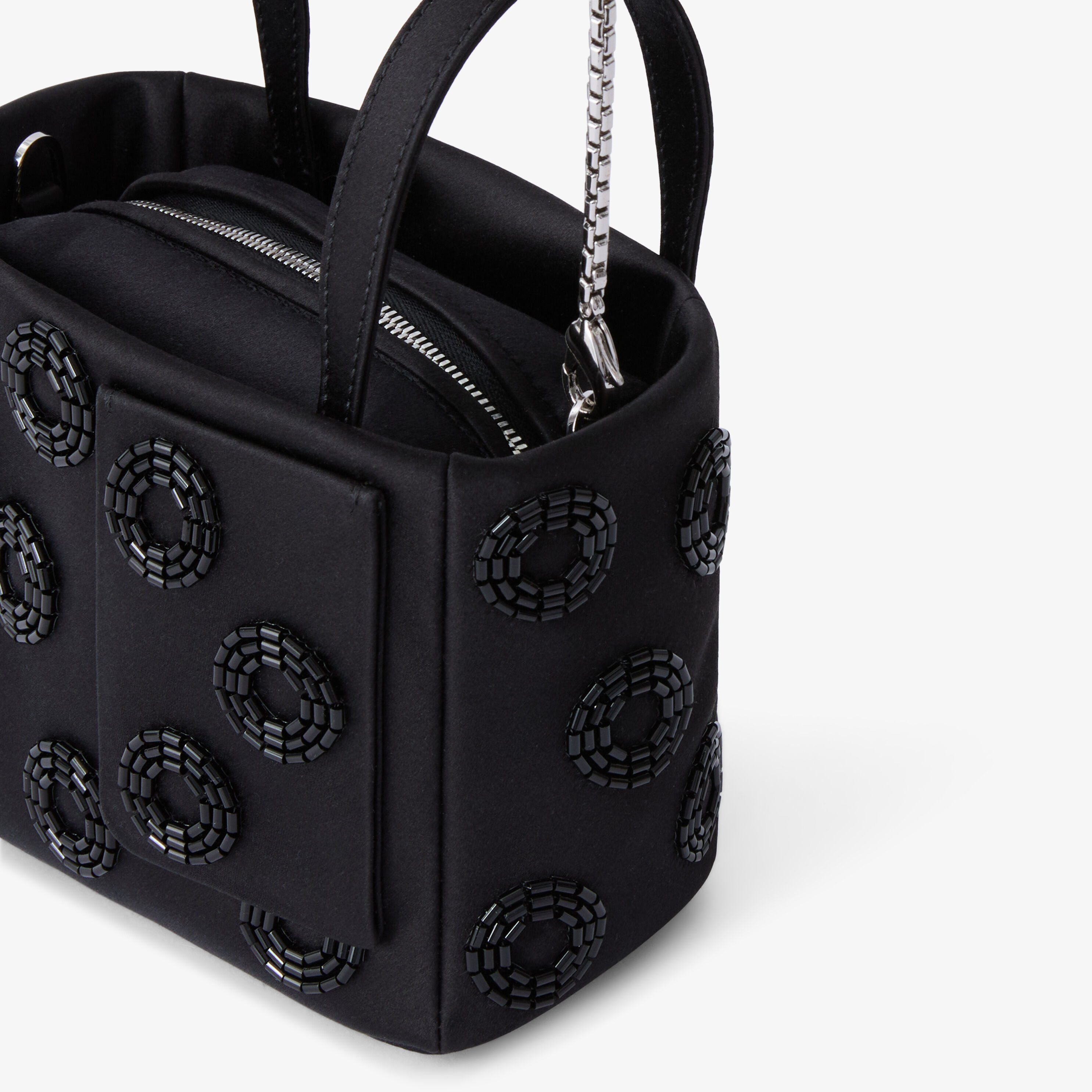 Women's Black Luxury Leather Fizz Bucket Nano Bag | Valextra Soft