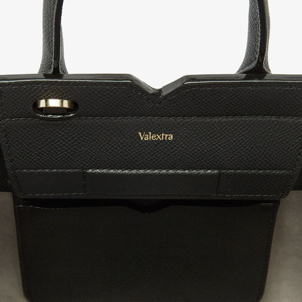 Milano Crossbody Micro Bag - Black - Vitello Millepunte Soft - Valextra - 3