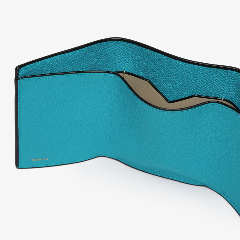Small Wallet With Coin Holder - Aquamarine Blue - Millepunte calf leather - Valextra - 3