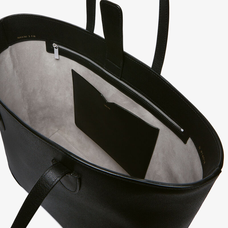 Babila Tote Medium Bag - Black - Millepunte Soft calf leather - Valextra - 3