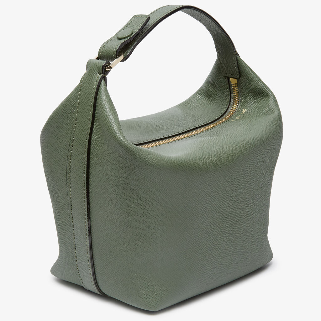Mochi Top Handle Mini Bag - Musk Green - Vitello Millepunte Soft - Valextra - 4
