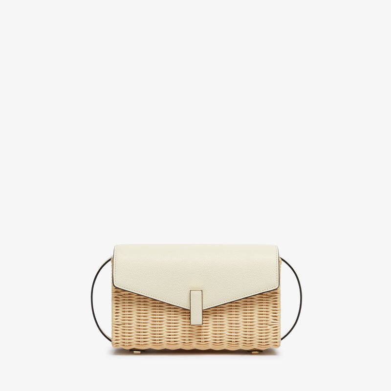 Iside Wicker Clutch - Beige/Pergamena White - Natural wiker and Millepunte calf leather - Valextra - 1