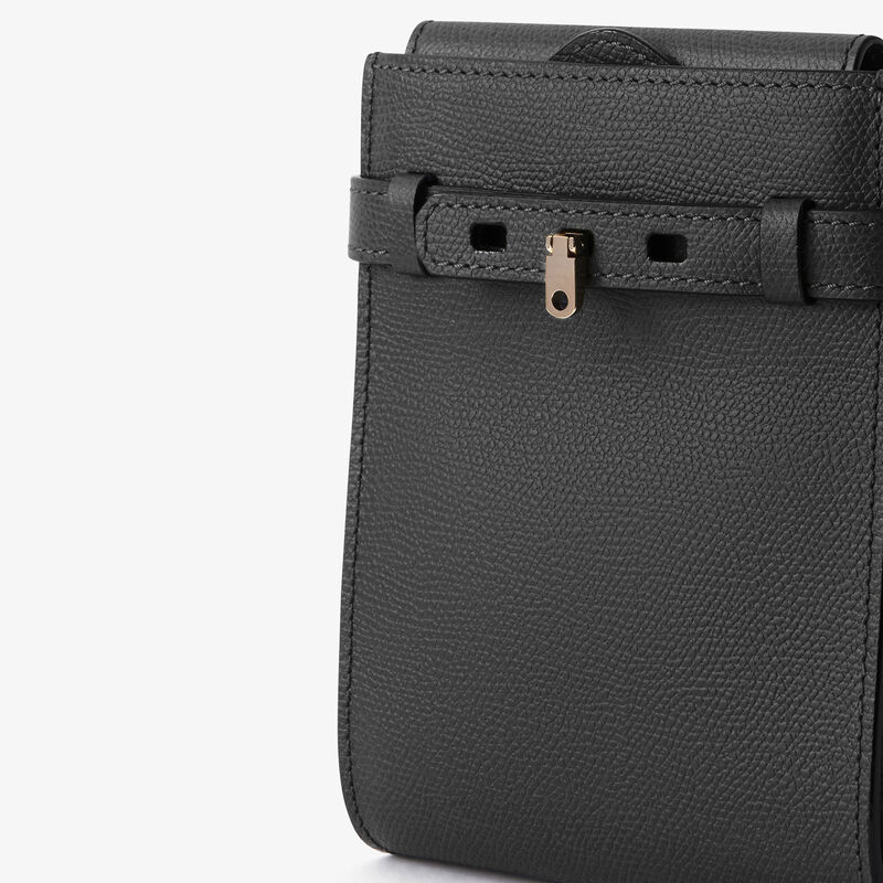 Brera B-Tracollina slim Crossbody micro bag - Smokey Grey - Millepunte calf leather - Valextra - 4