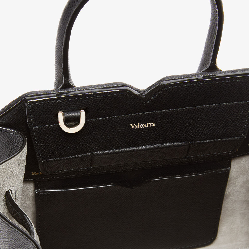 Milano Chiaroscuro Crossbody Micro Bag - Pergamena White/Black - Vitello Millepunte Soft - Valextra - 7