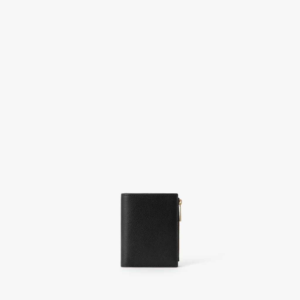 Purse with Coin Holder 6CC - Black - Vitello VS - Valextra - 1