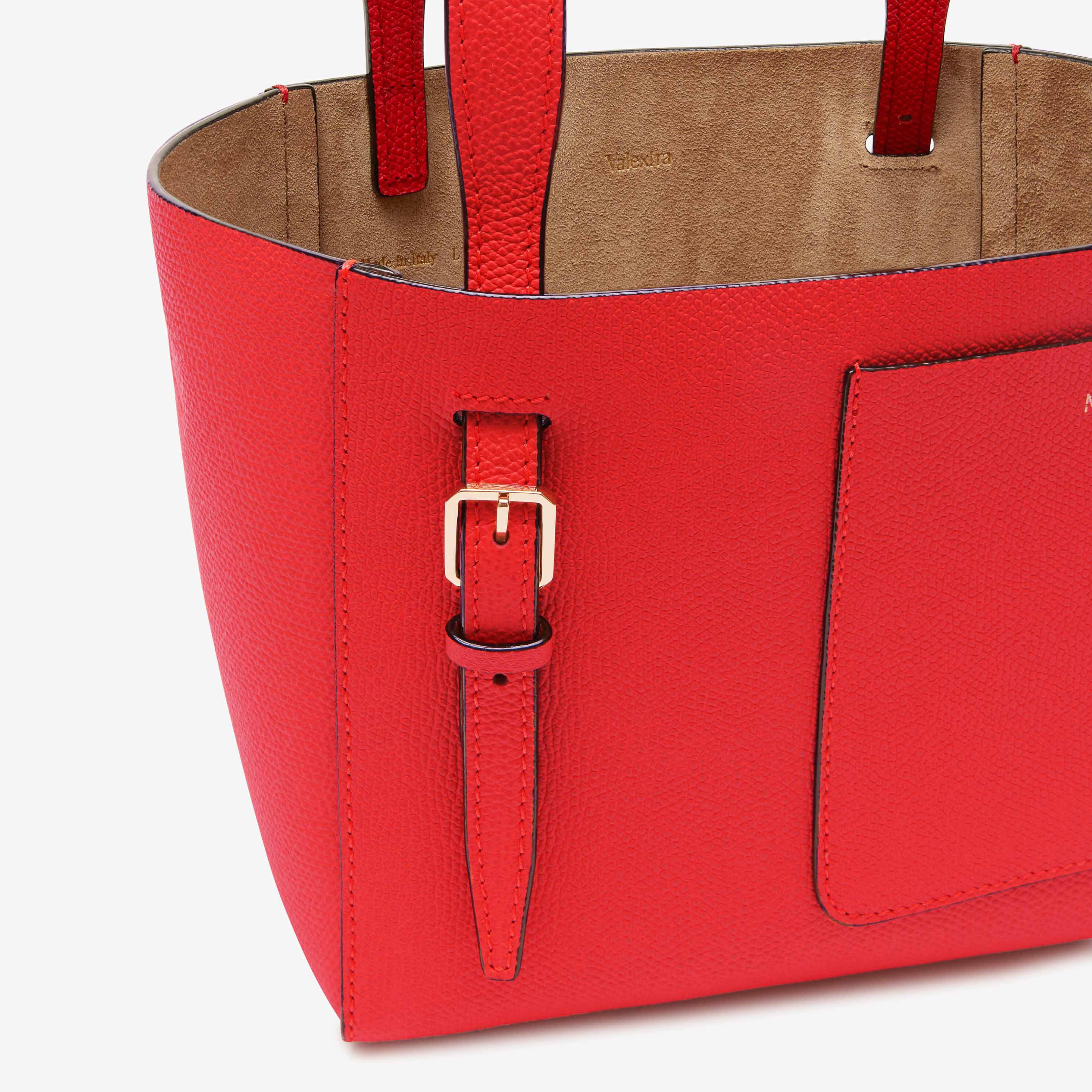Red leather bucket bag cheap