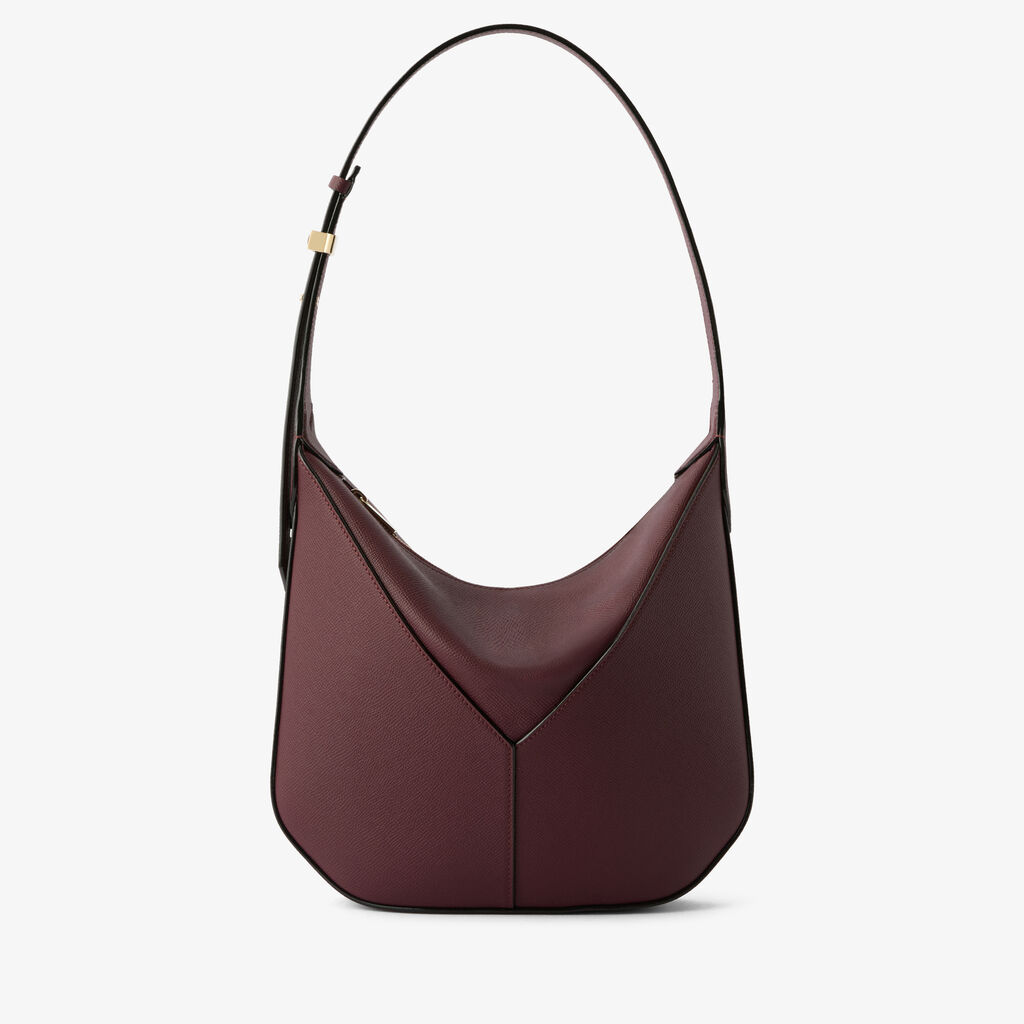 Vivi Hobo Mini Bag - Claret Red - Millepunte Soft calf leather - Valextra - 1