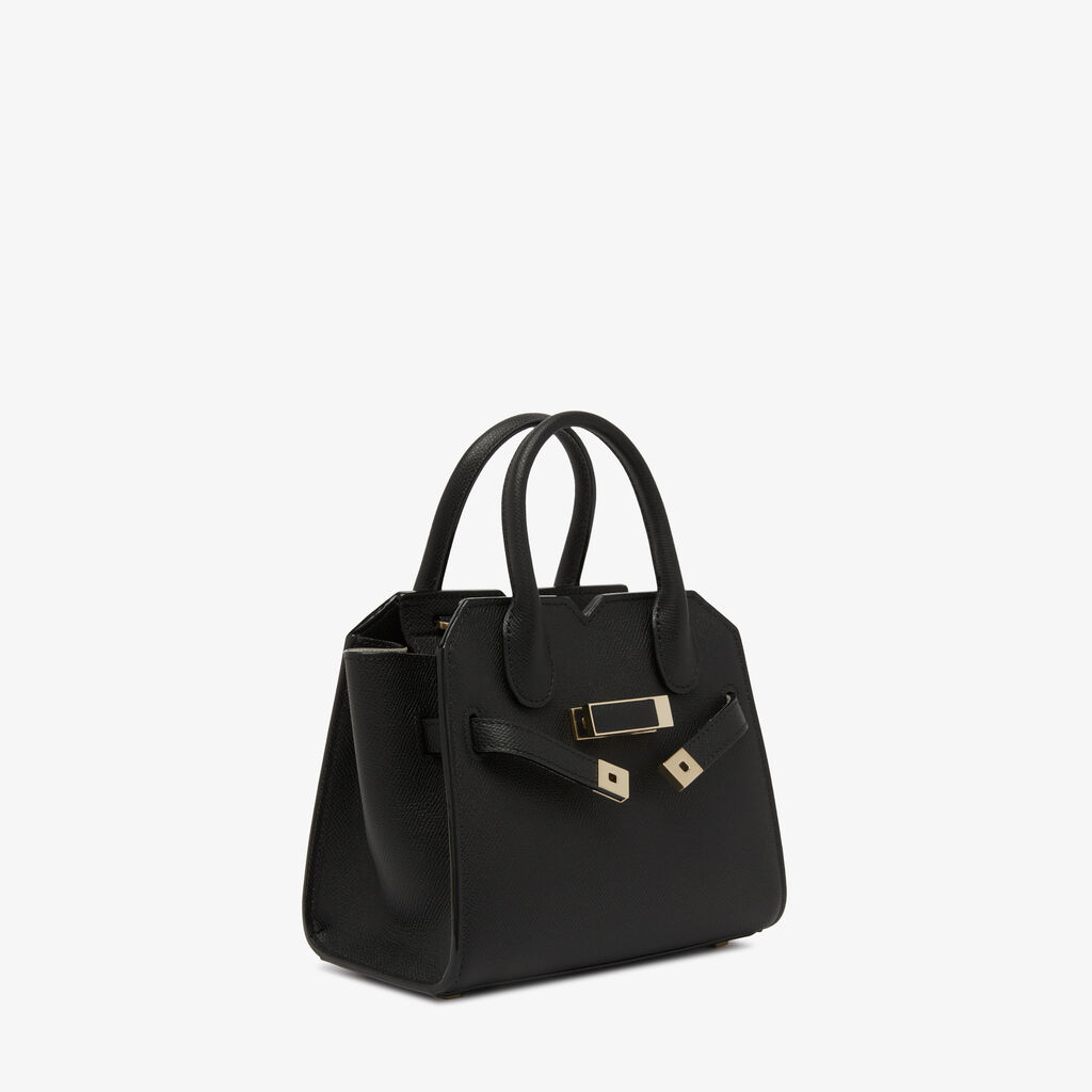 Milano Crossbody Micro Bag - Black - Vitello Millepunte Soft - Valextra - 6